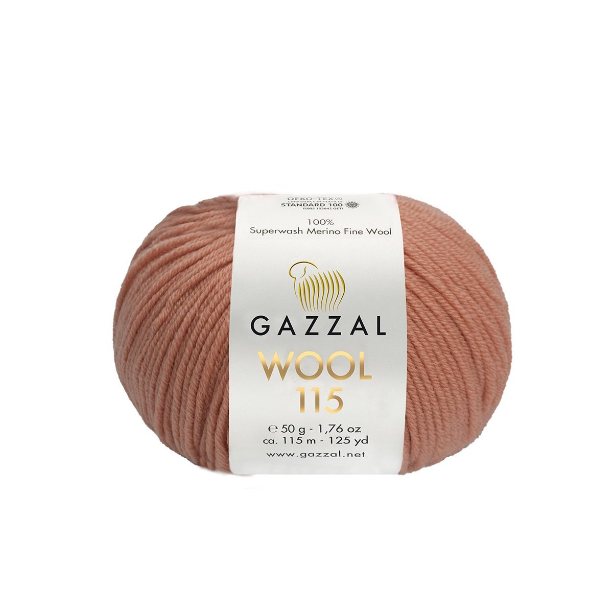 Пряжа Gazzal Wool 115 цвет 3310, Розовый персик