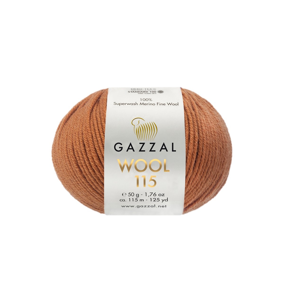Пряжа Gazzal Wool 115 цвет 3311, Молочный шоколад