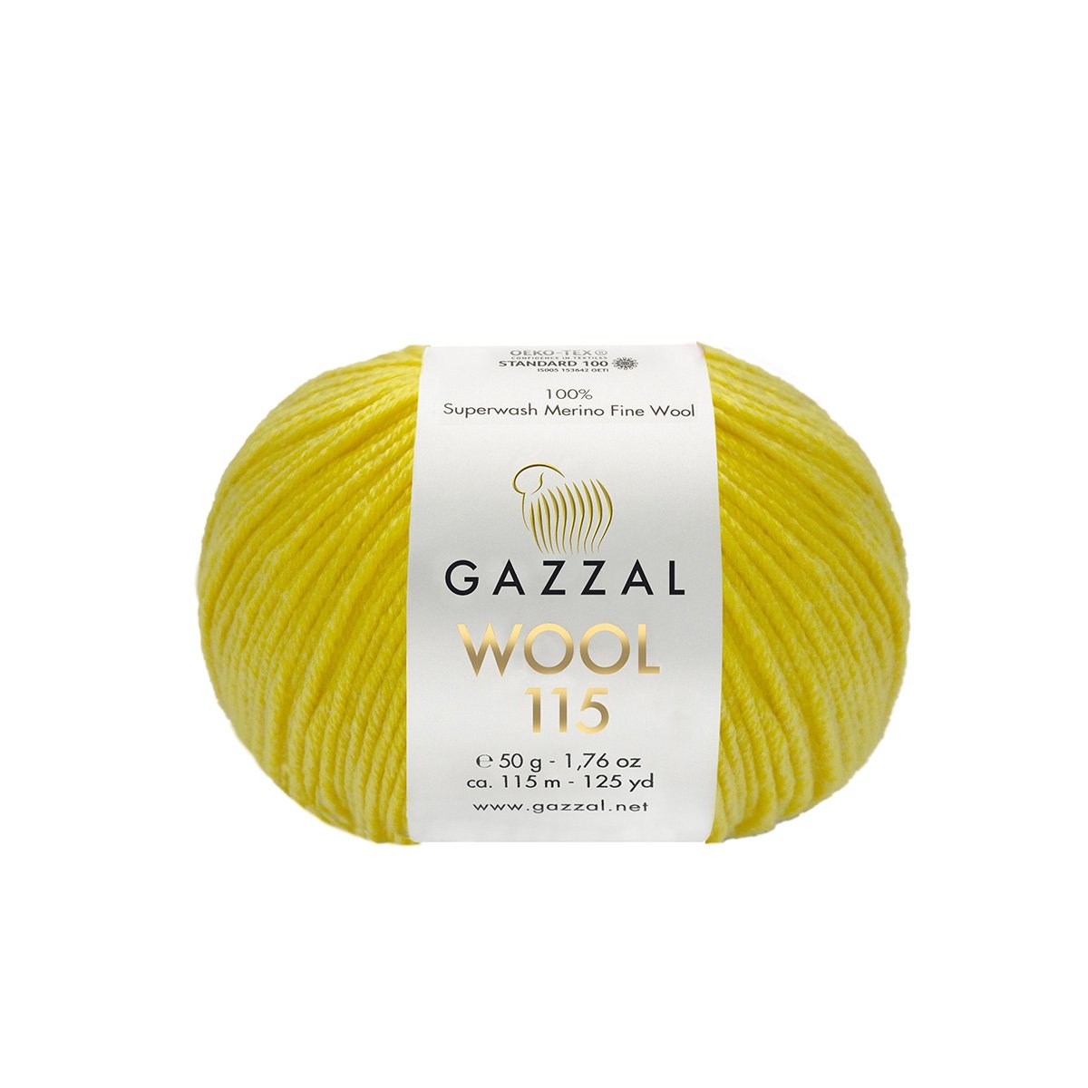Пряжа Gazzal Wool 115 цвет 3315, Желтый