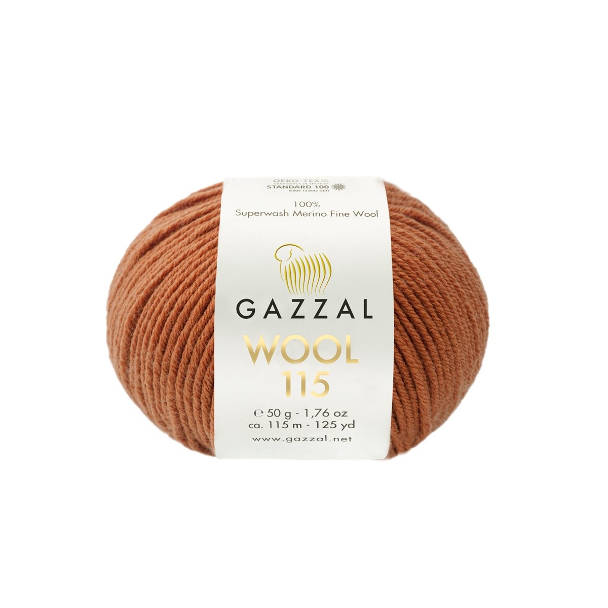 Пряжа Gazzal Wool 115 цвет 3317, Кирпичный