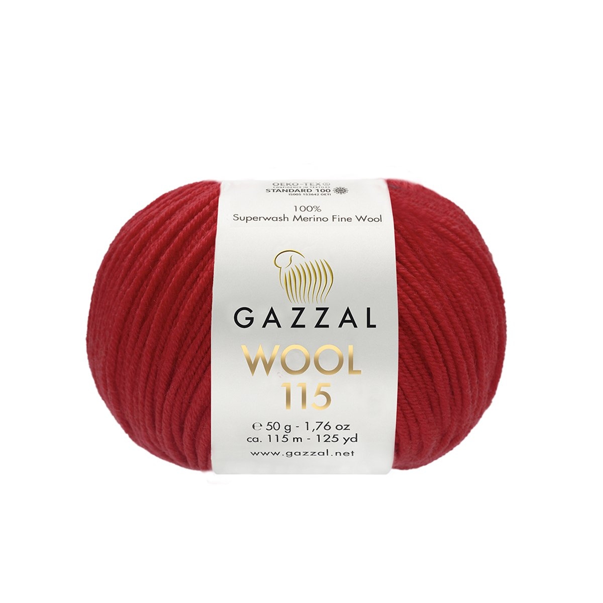 Пряжа Gazzal Wool 115 цвет 3319, Красный