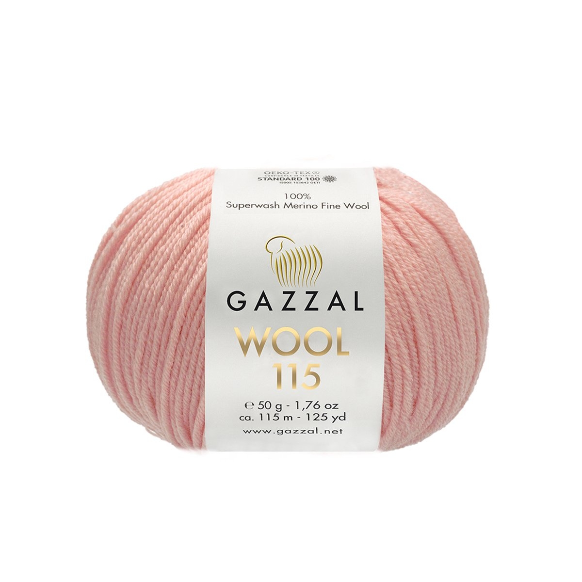 Пряжа Gazzal Wool 115 цвет 3321, Светло - розовый