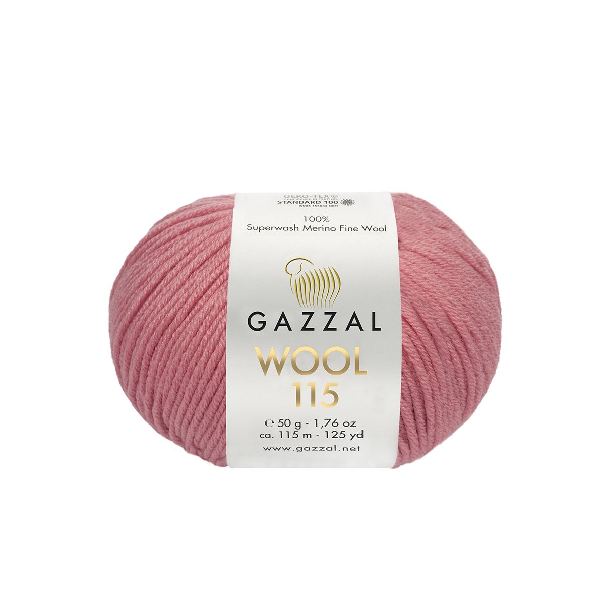 Пряжа Gazzal Wool 115 цвет 3322, Розовый