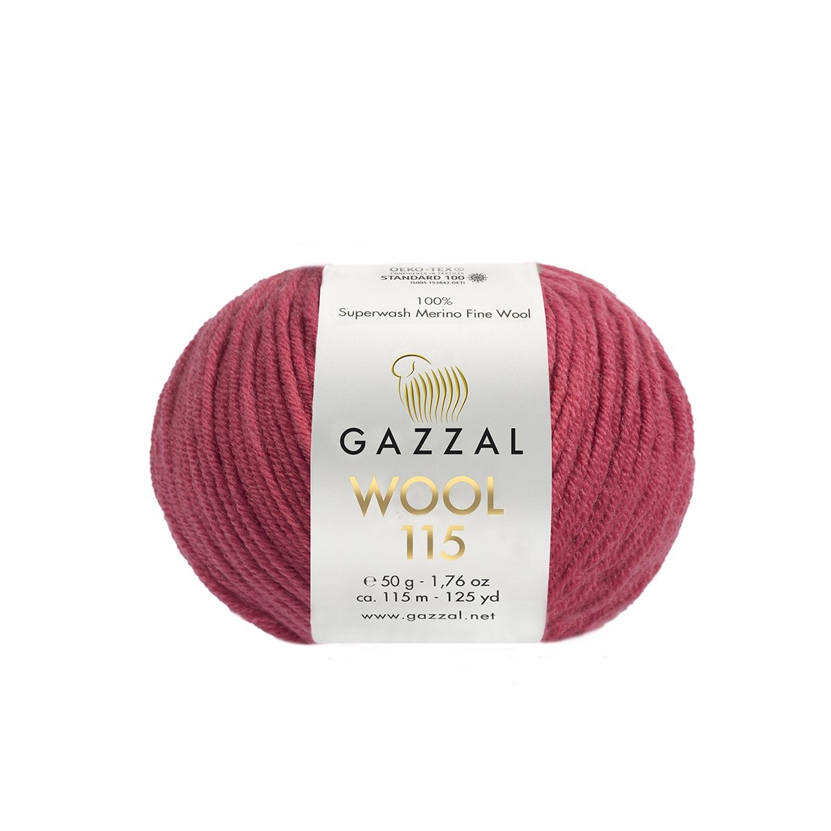 Пряжа Gazzal Wool 115 цвет 3323, Брусника