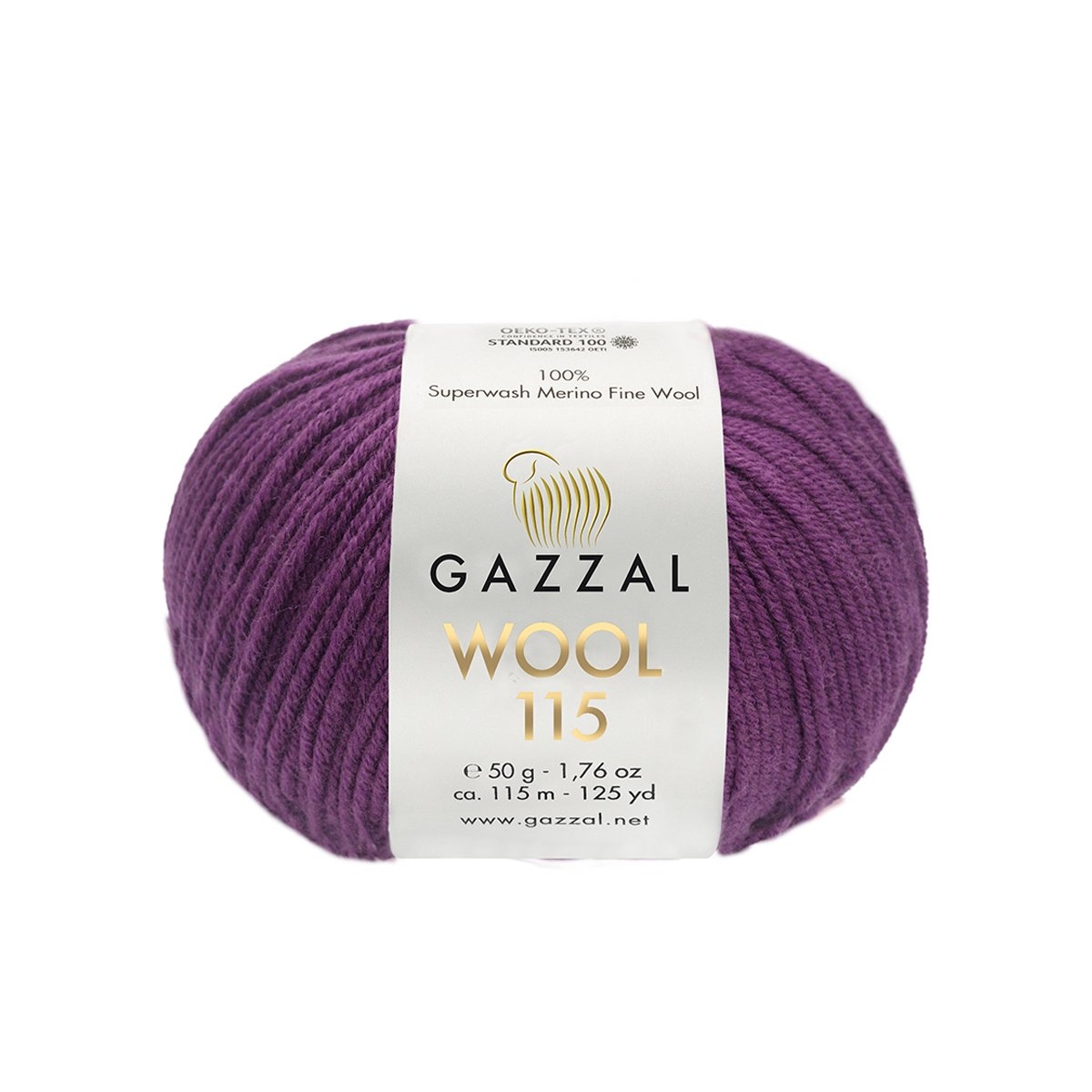 Пряжа Gazzal Wool 115 цвет 3324, Фиолетовый
