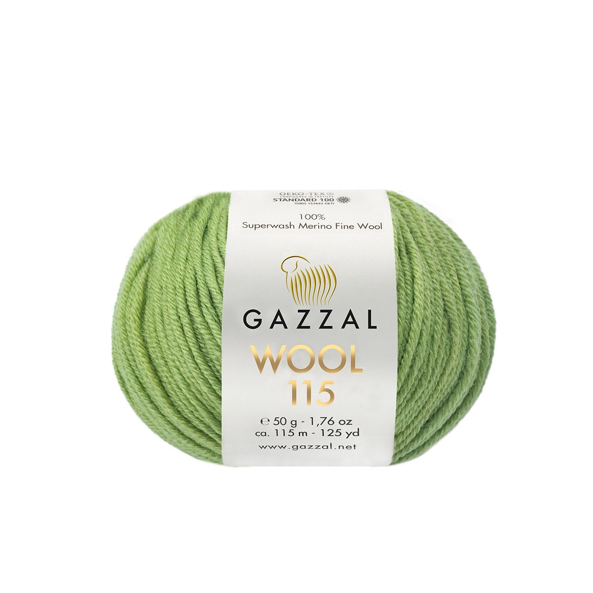 Пряжа Gazzal Wool 115 цвет 3326, Фисташка