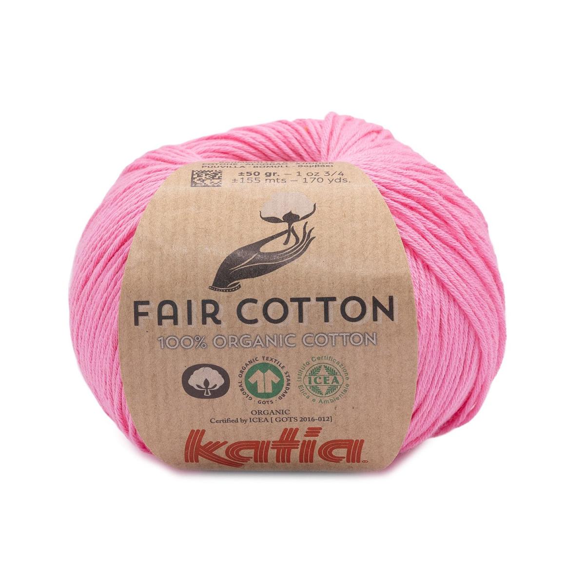 Пряжа Katia Fair Cotton цвет 057, Розовый