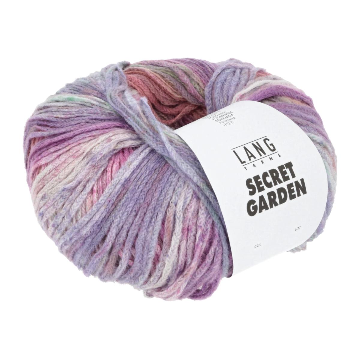 Пряжа Lang Yarns Secret Garden цвет 0005, Малиновый / сиреневый / светло - желтый / зеленый / молочный