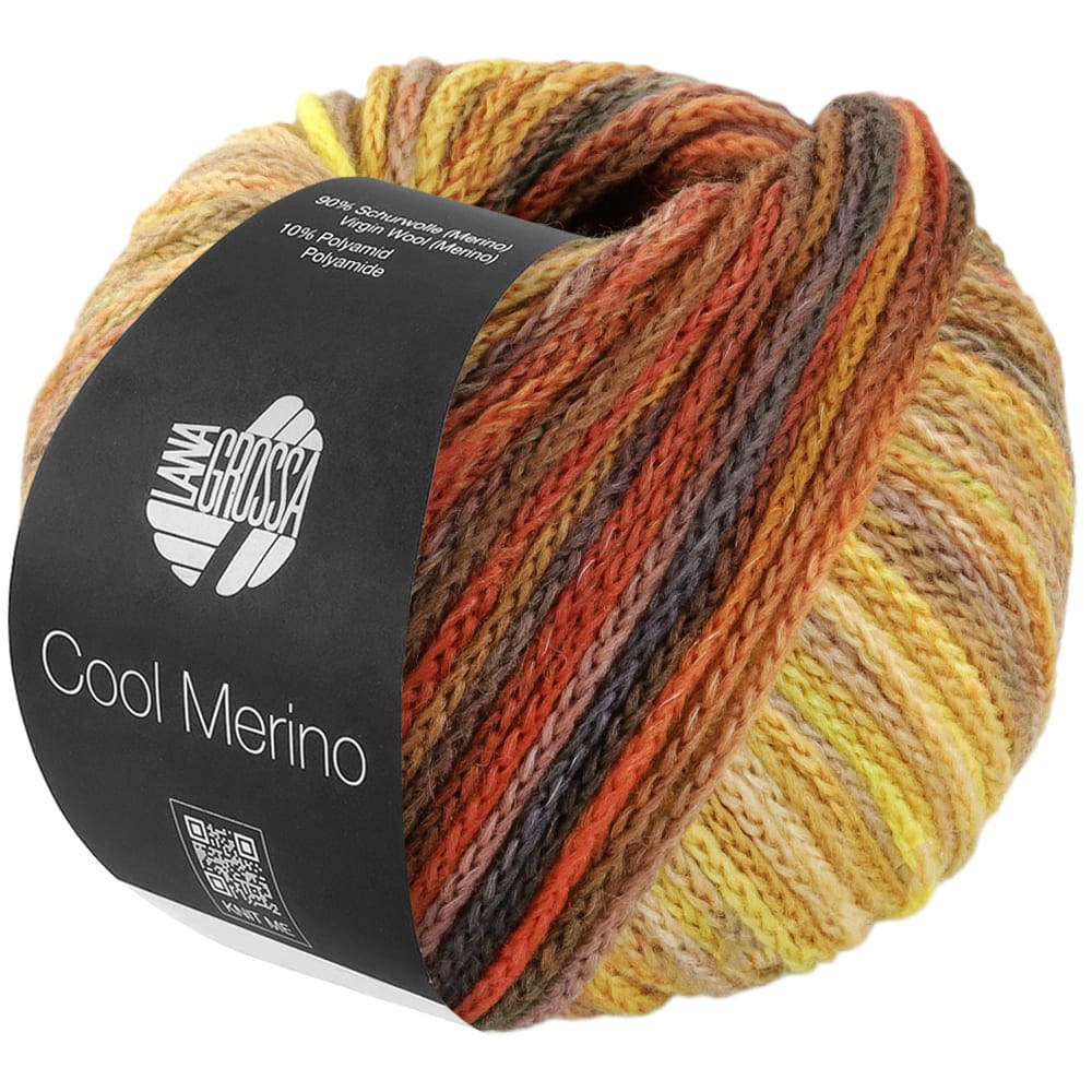 Пряжа Cool Merino Color цвет 314, Легко - коричневый / умбра / ржавчина / желтый / бежевый / серо - коричневый / нуга