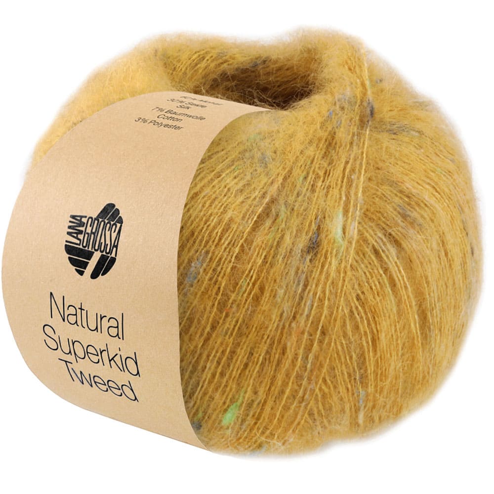 Пряжа Natural Superkid Tweed цвет 615, Горчично - желтый