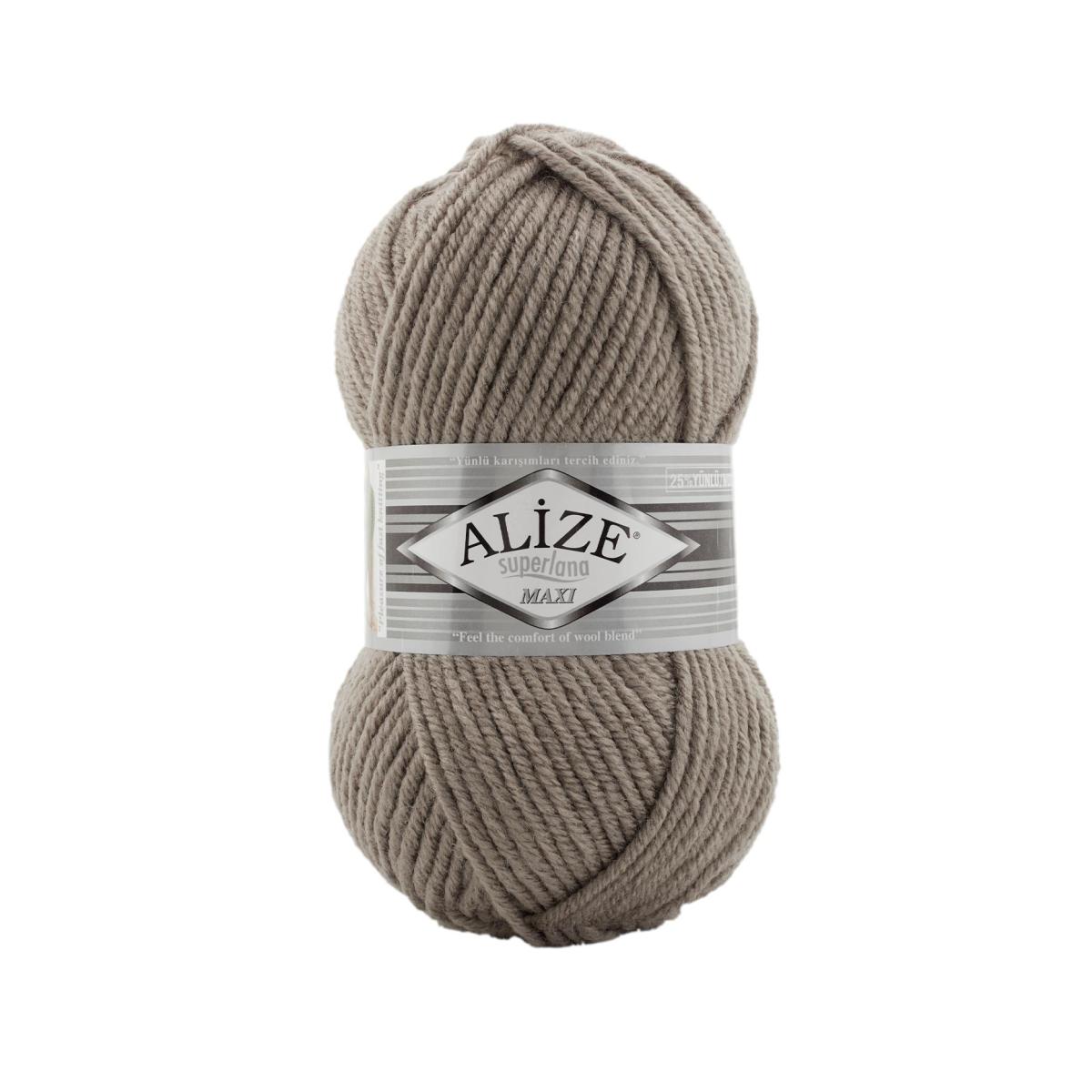 Пряжа Alize Superlana Maxi цвет 283, Серо - бежевый