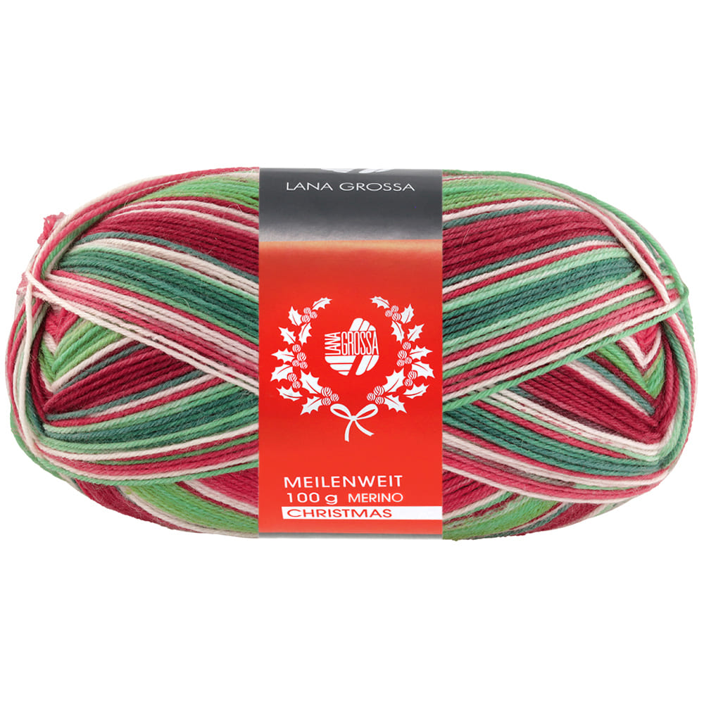 Пряжа Meilenweit 100g Merino Christmas цвет 6792