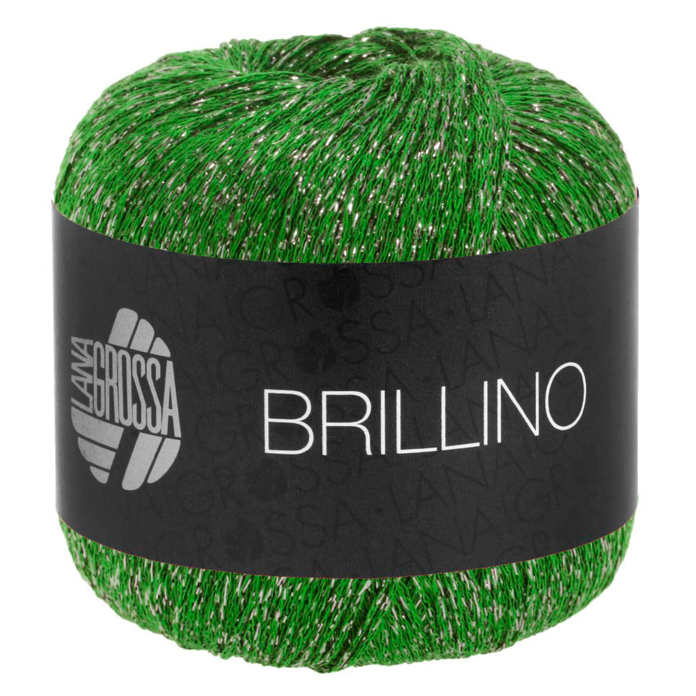 Пряжа Brillino цвет 043, Травяной / люрекс золото