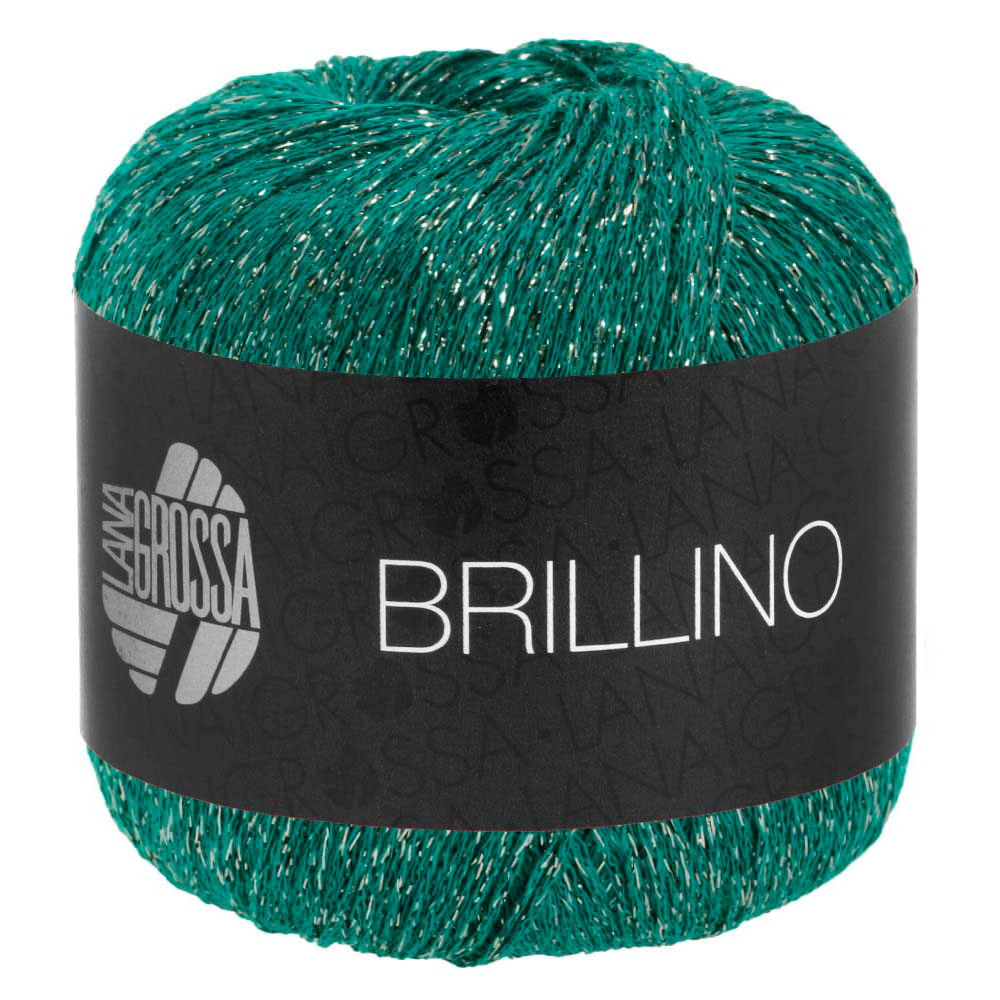 Пряжа Brillino цвет 041, Петроль / люрекс серебро