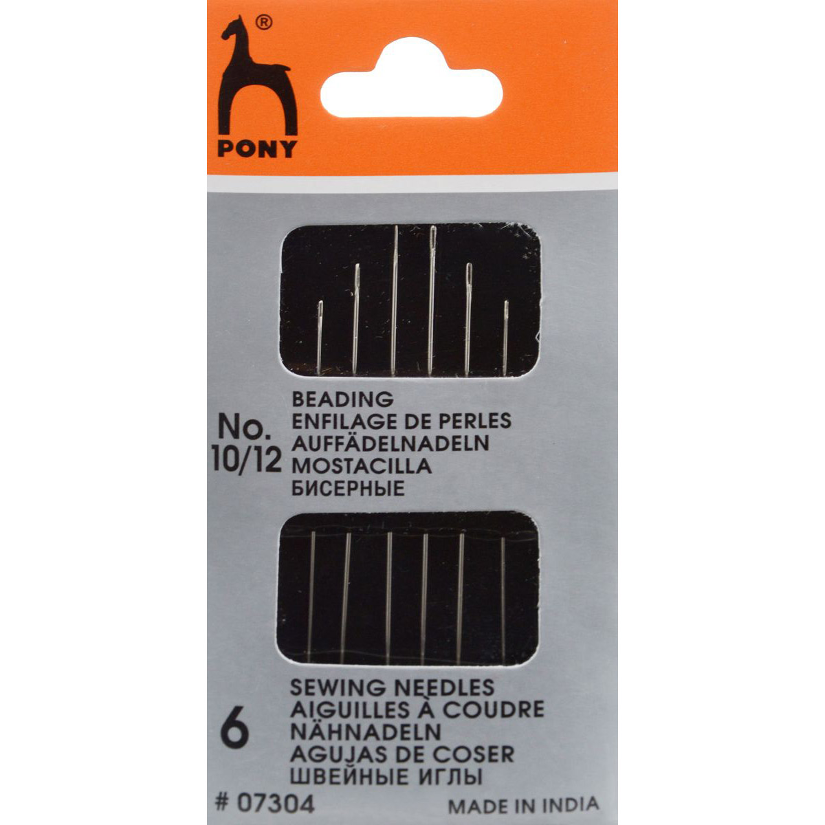 Иглы для бисера 6 шт. №10/12, 6шт. от Pony - купить по отличной цене!