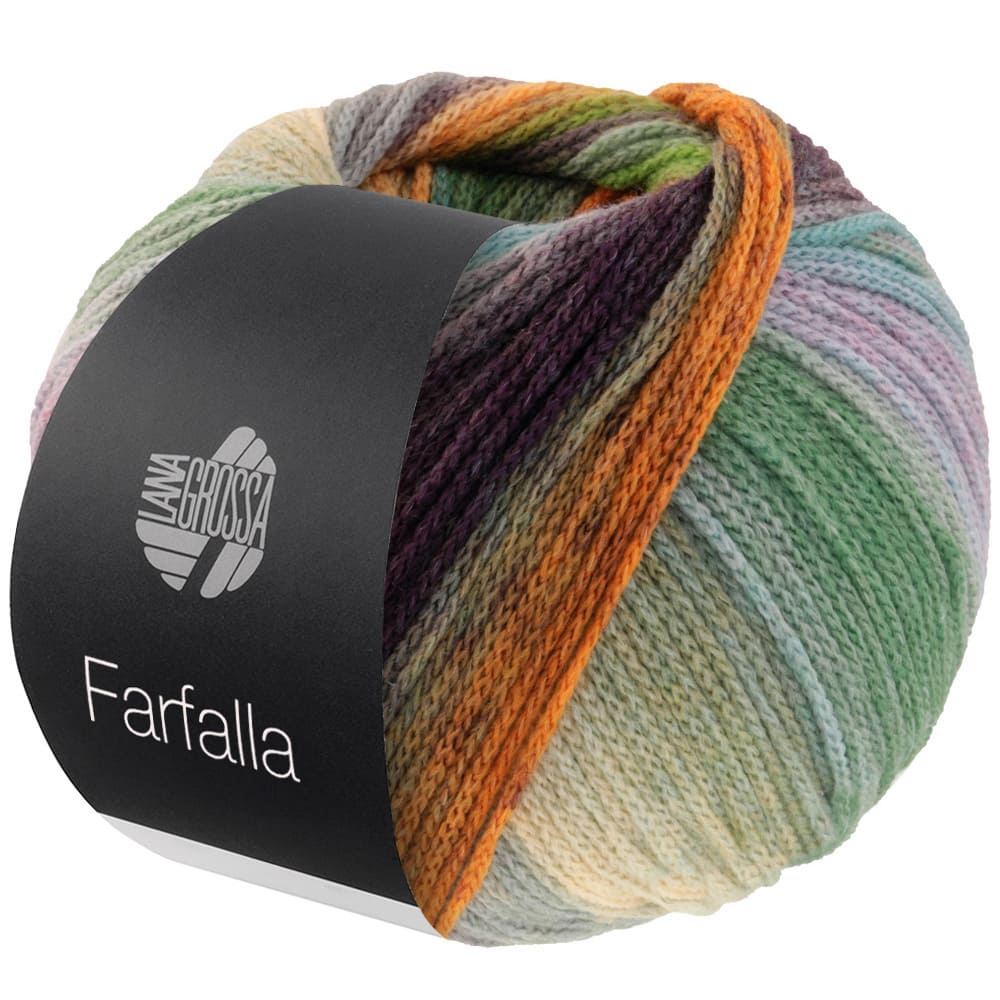 Пряжа Farfalla цвет 03, Мягко - зеленый / зеленый / петроль зеленый / серо-бежевый / легко-коричневый / сирень / серо-фиолет
