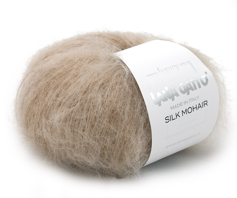 Пряжа Lana Gatto Silk Mohair Stampato цвет 8555, Бежевый
