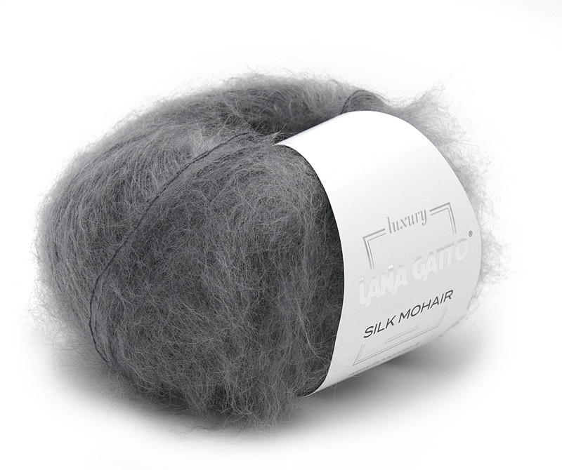 Пряжа Lana Gatto Silk Mohair Stampato цвет 8560, Темно - серый