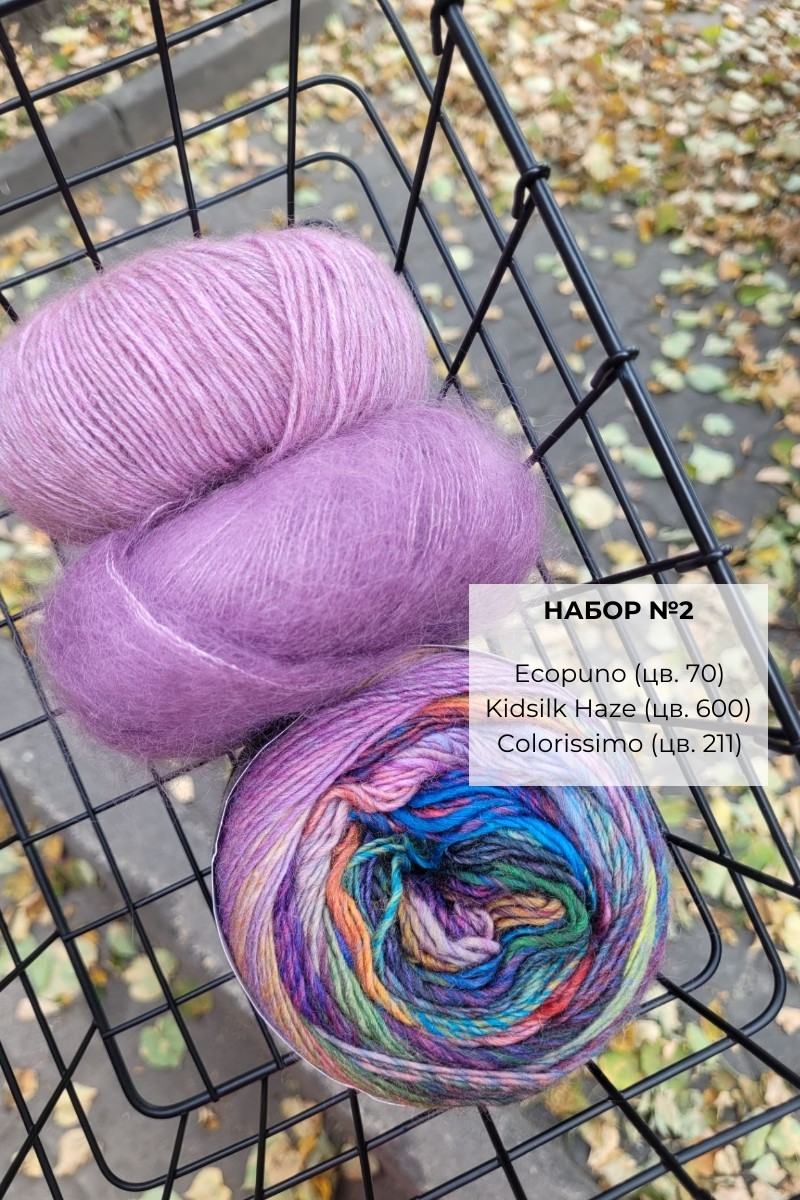 Набор для вязания — мешочек с пряжей и спицами