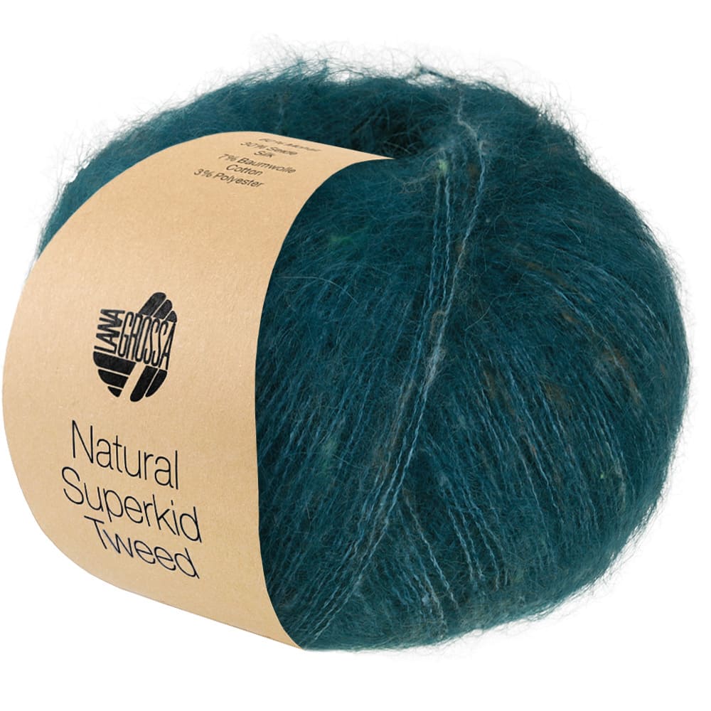 Пряжа Natural Superkid Tweed цвет 634, Зеленое озеро