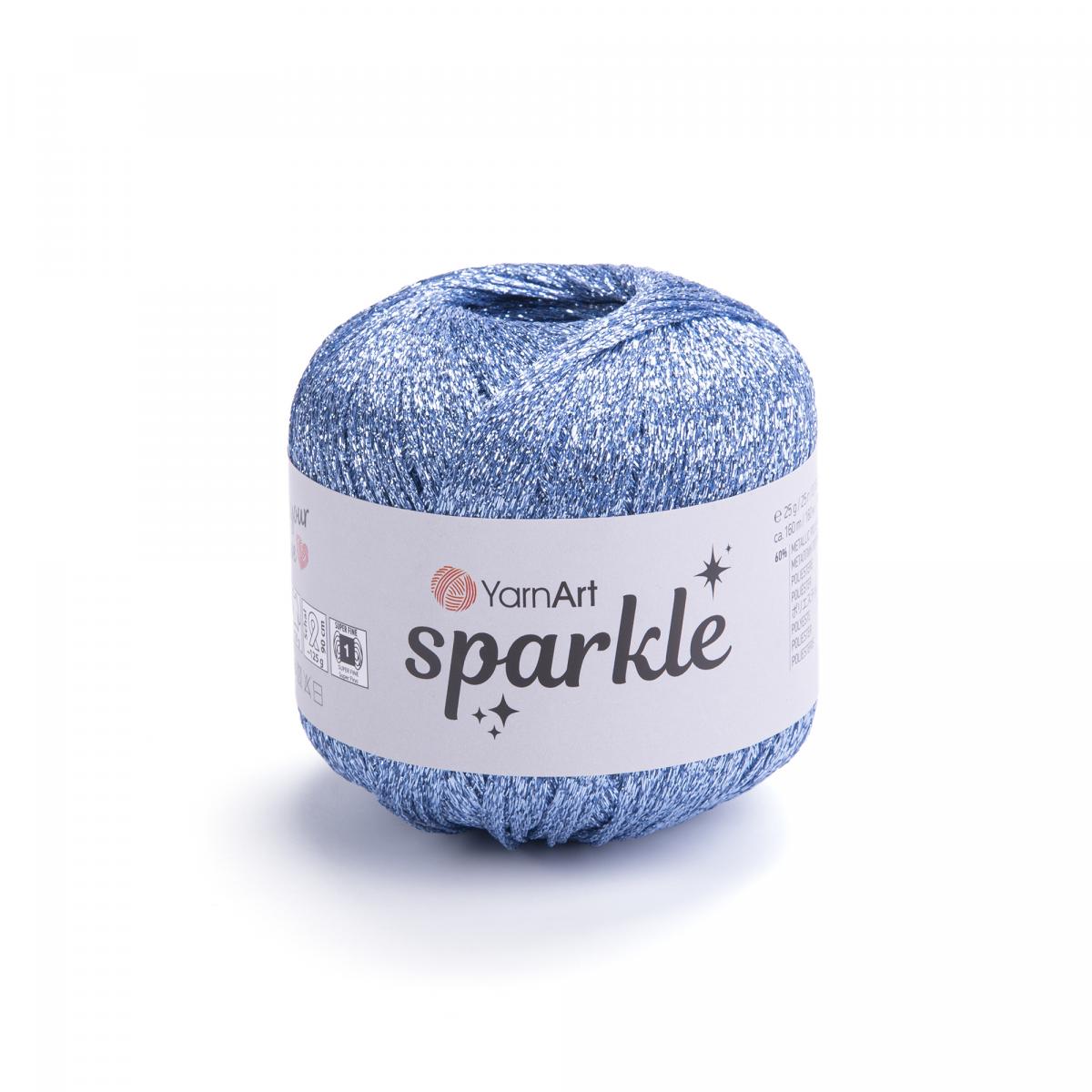Пряжа Sparkle от YarnArt цвет 1318, Голубой люрекс