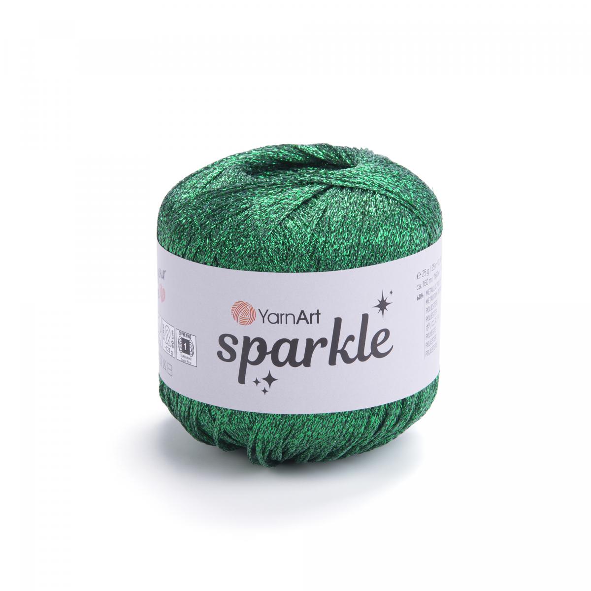 Пряжа Sparkle от YarnArt цвет 1333, Изумрудный люрекс