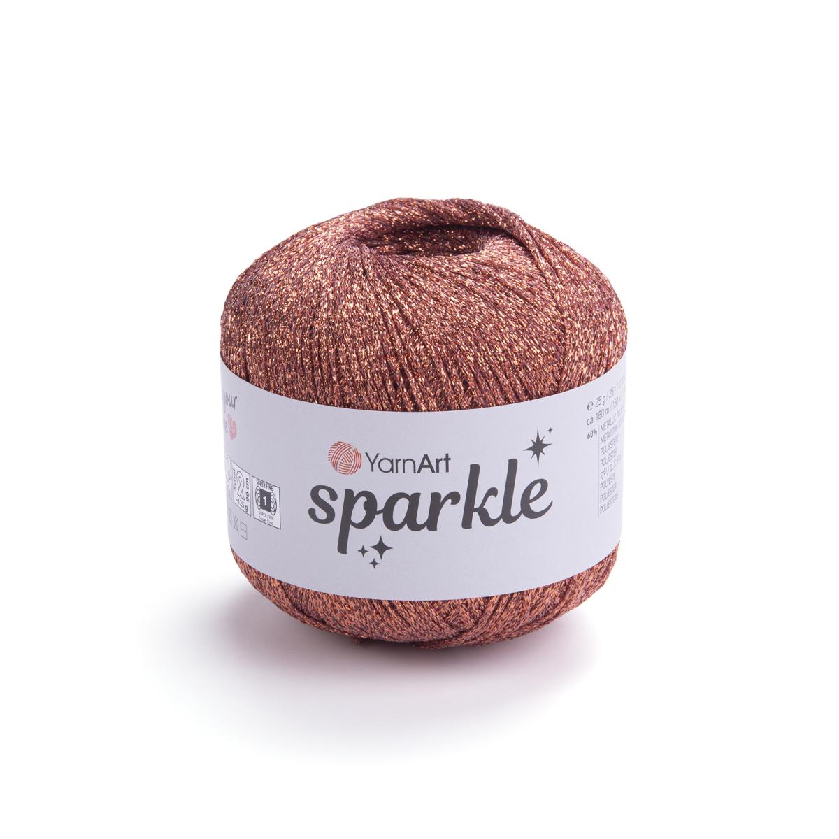 Пряжа Sparkle от YarnArt цвет 1348, Красное дерево люрекс
