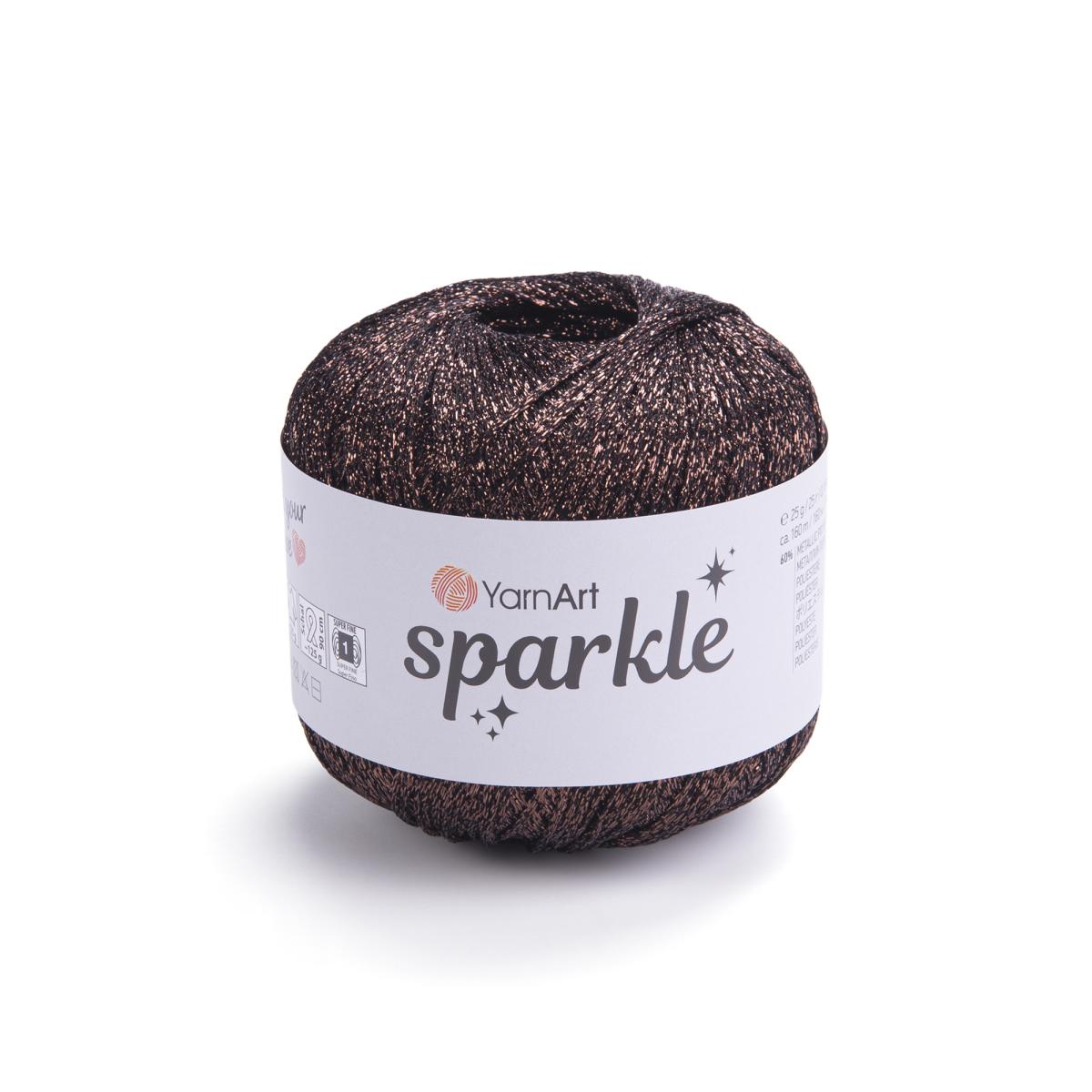 Пряжа Sparkle от YarnArt цвет 1354, Коричневый люрекс