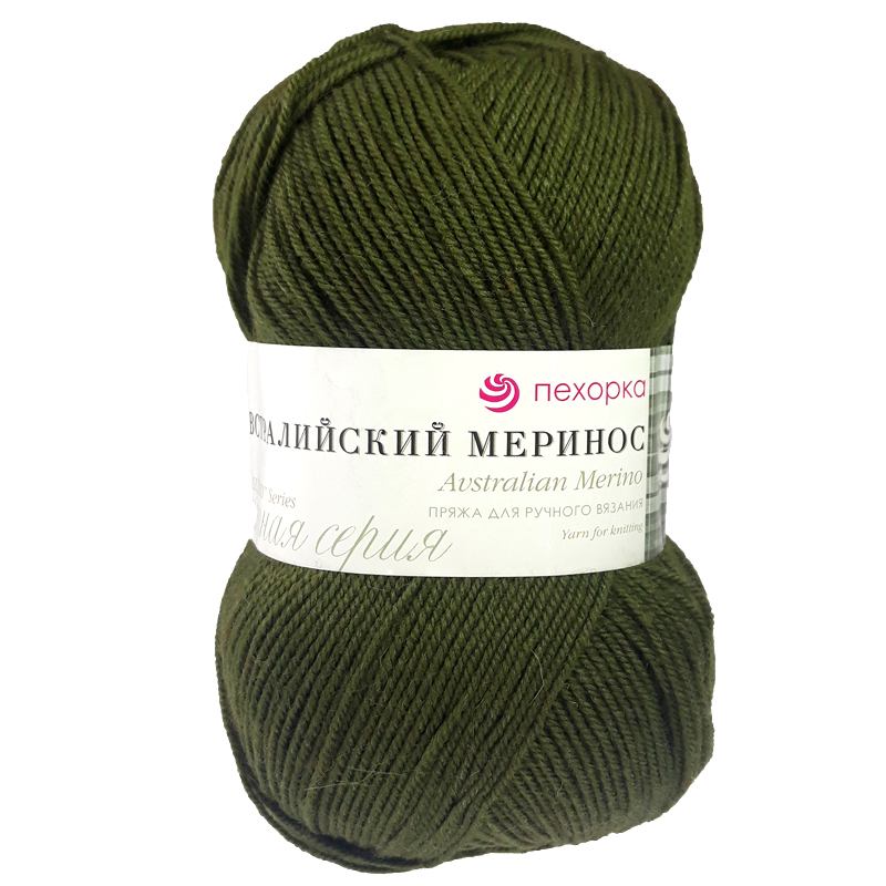 Пряжа Австралийский меринос цвет 423, Болотный 