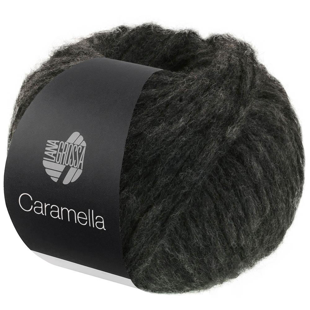 Пряжа Lana Grossa Caramella цвет 013, Антрацитовый — объёмная фантазийная пряжа с мериносом и беби альпакой 