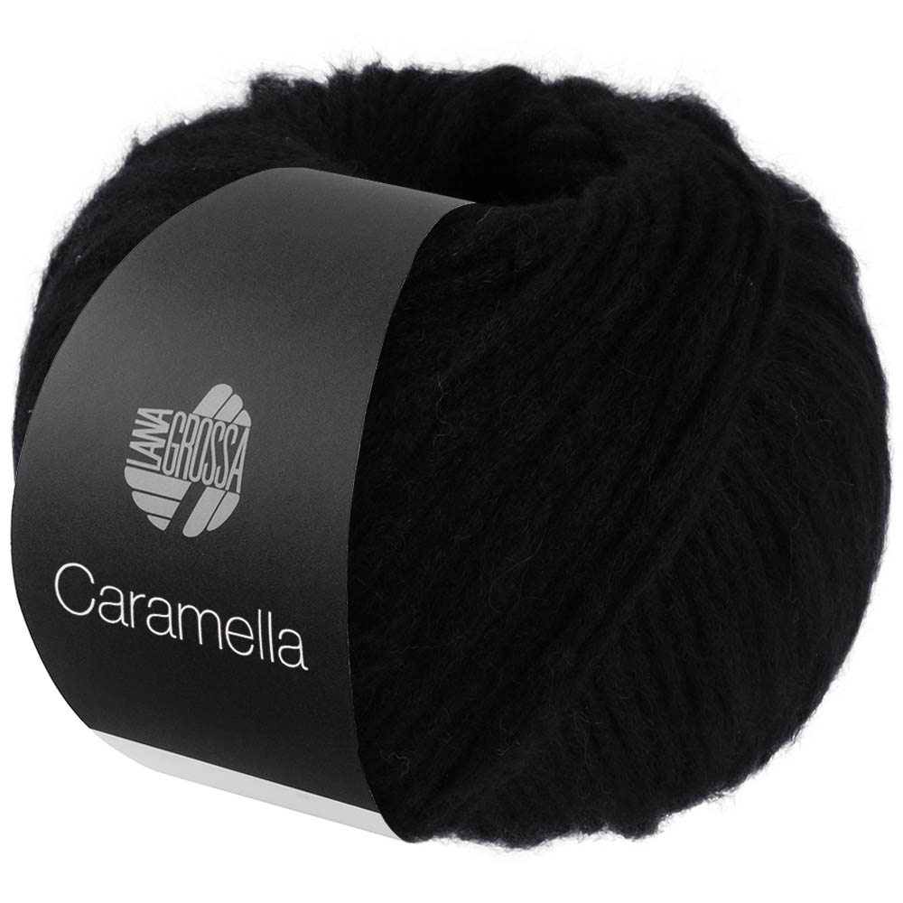 Пряжа Lana Grossa Caramella цвет 014, Черный — объёмная фантазийная пряжа с мериносом и беби альпакой 
