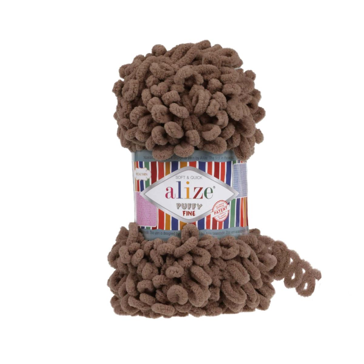 Пряжа Alize Puffy fine цвет 466, Кофе 