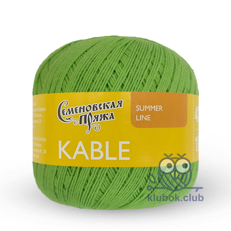 Пряжа Семеновская Кабле (Kable) цвет 31578, Лайм_х1