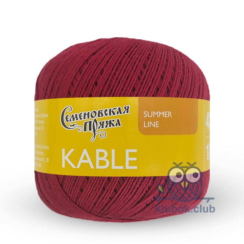 Пряжа Семеновская Кабле (Kable) цвет 30077, Вишня_х1
