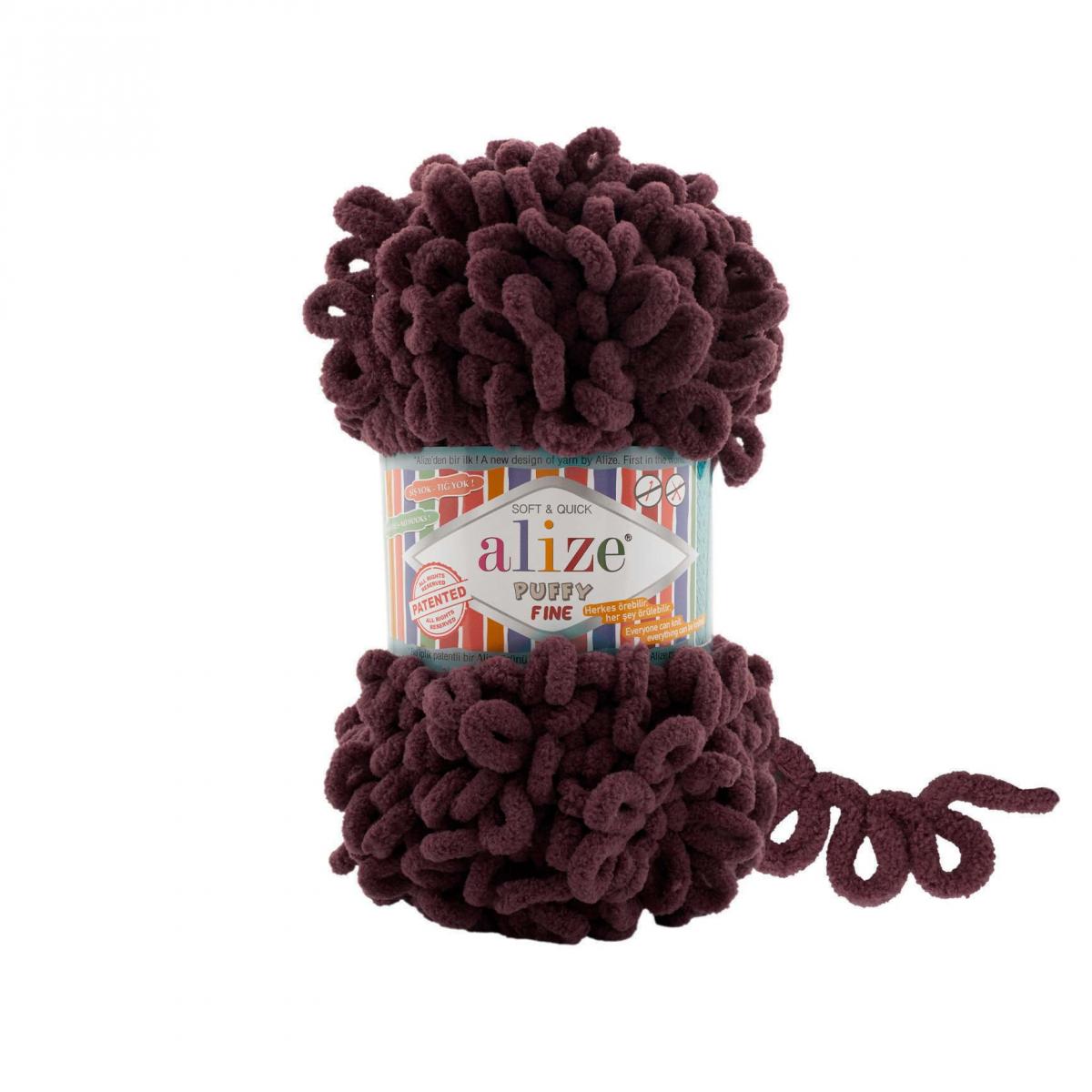 Пряжа Alize Puffy fine цвет 993, Розовый шоколад 