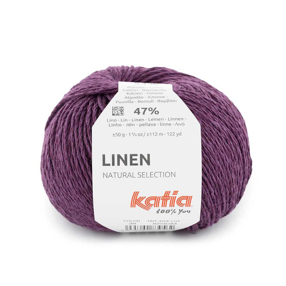 Пряжа Katia Linen цвет 039, Темно - фиолетовый