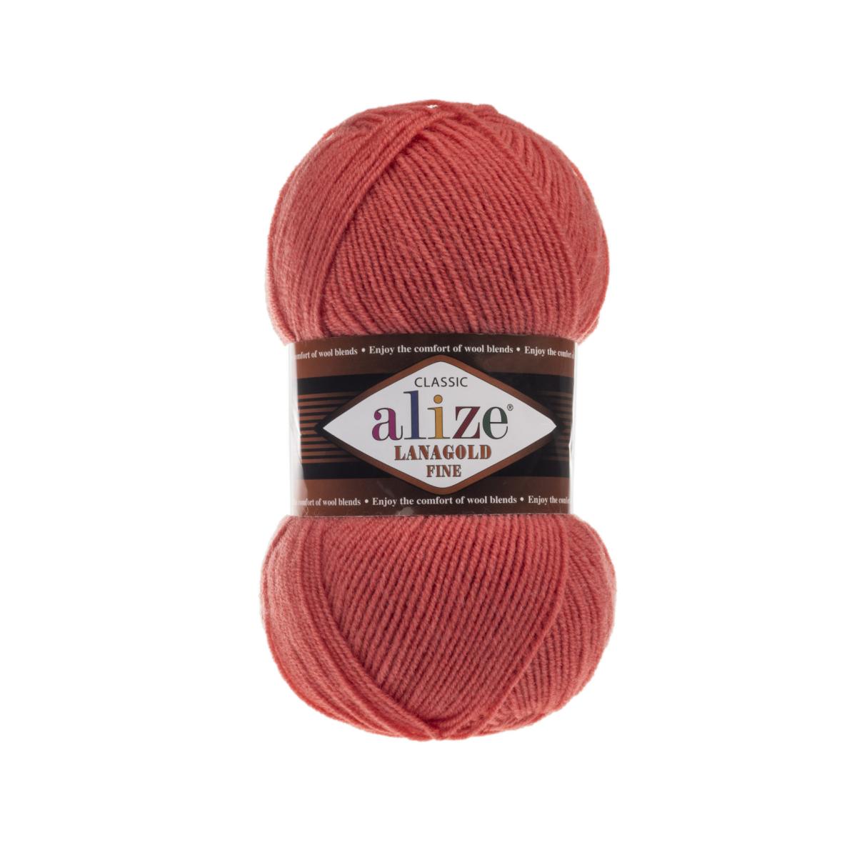 Пряжа Alize Lanagold Fine цвет 154, Коралловый