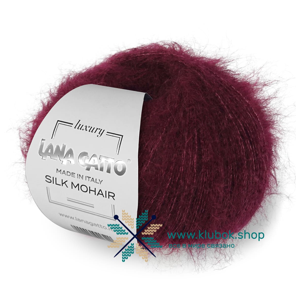 Пряжа Lana Gatto Silk Mohair цвет 7261, Винный
