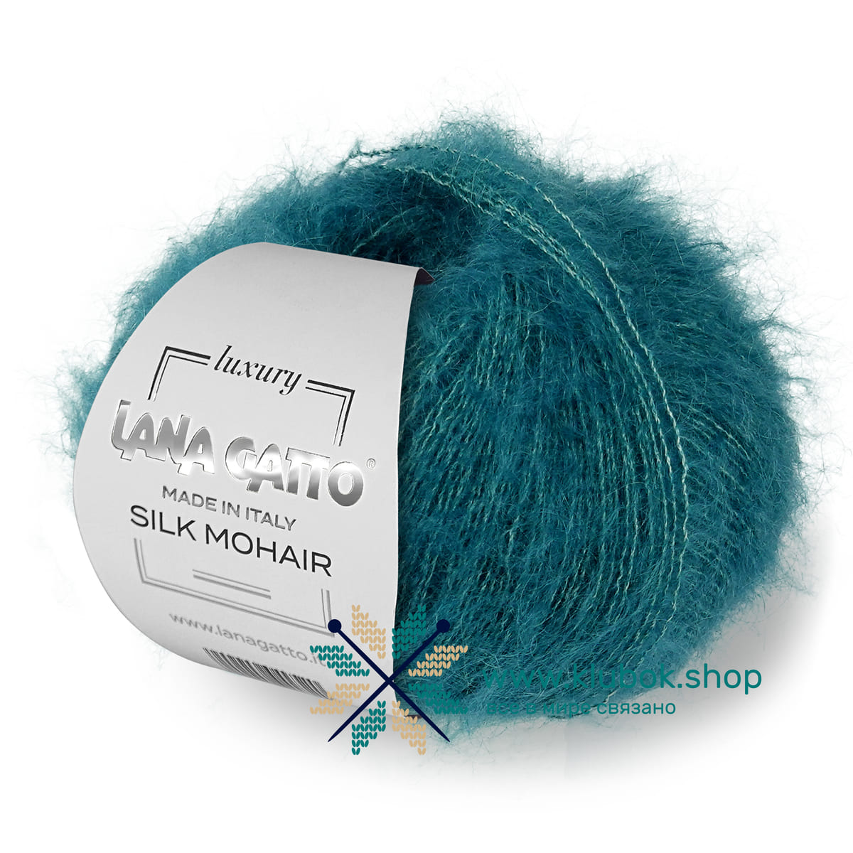 Пряжа Lana Gatto Silk Mohair цвет 7267, Бирюзовый