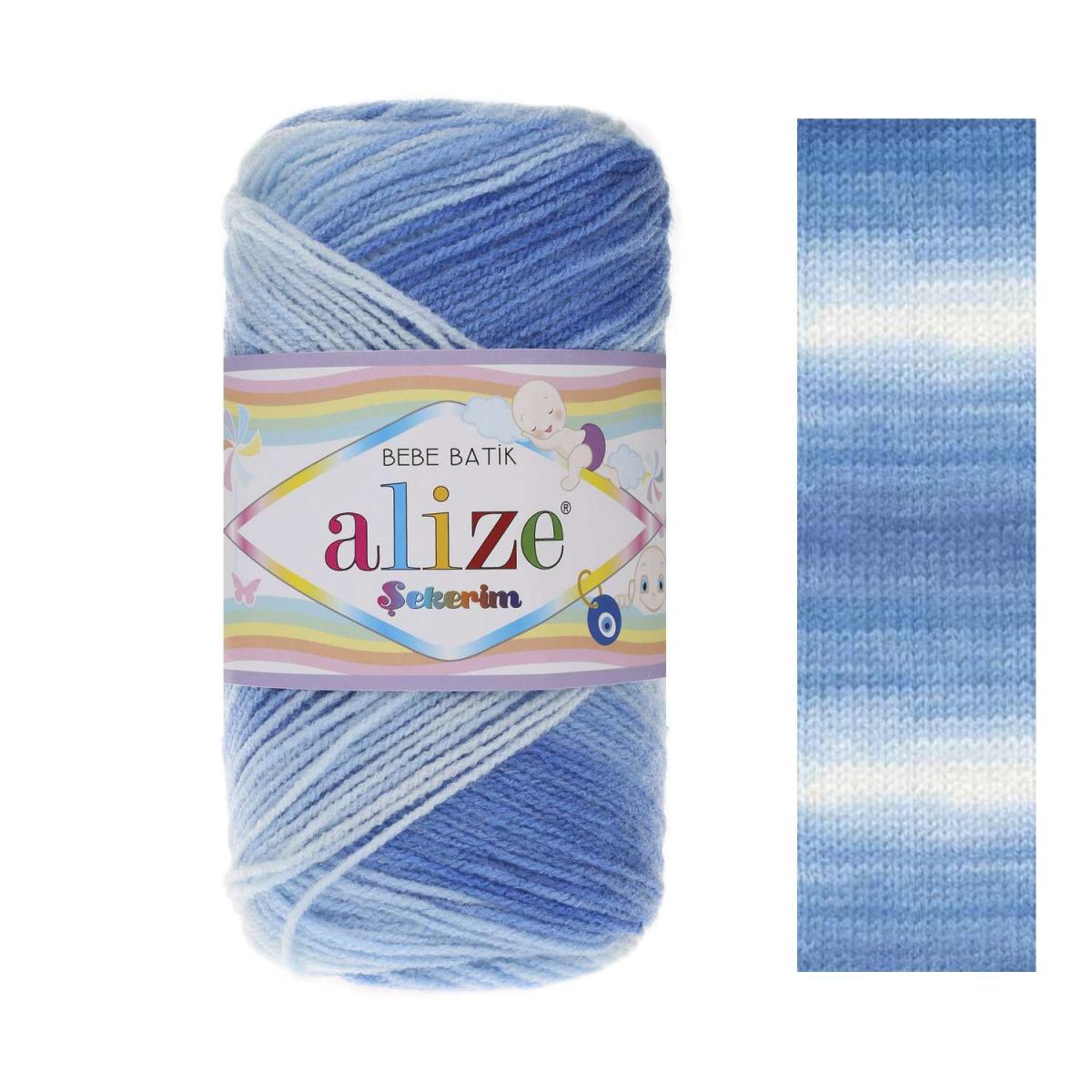 Пряжа Alize Sekerim Batik цвет 3481, Голубой