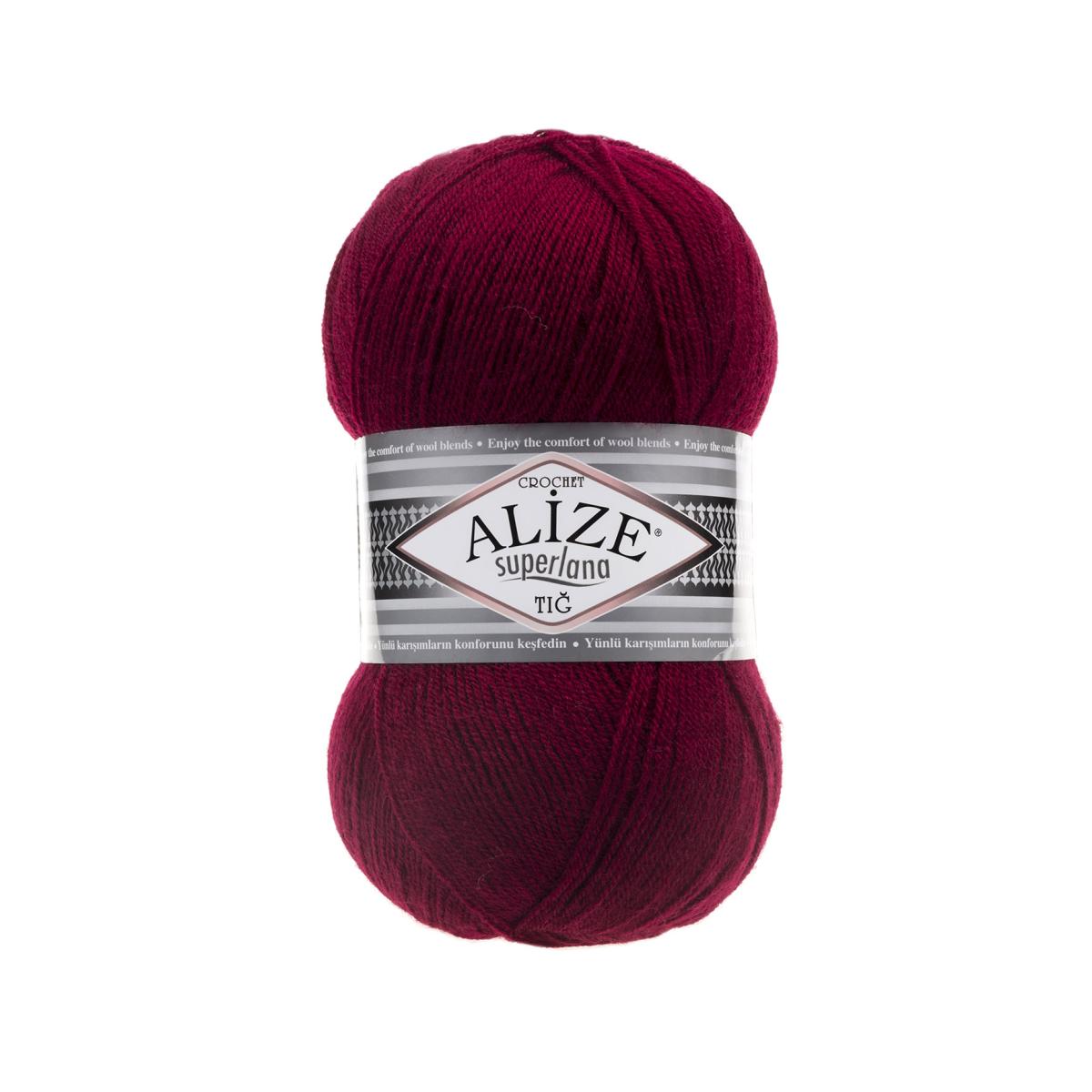 Пряжа Alize Superlana Tig цвет 390, Вишня
