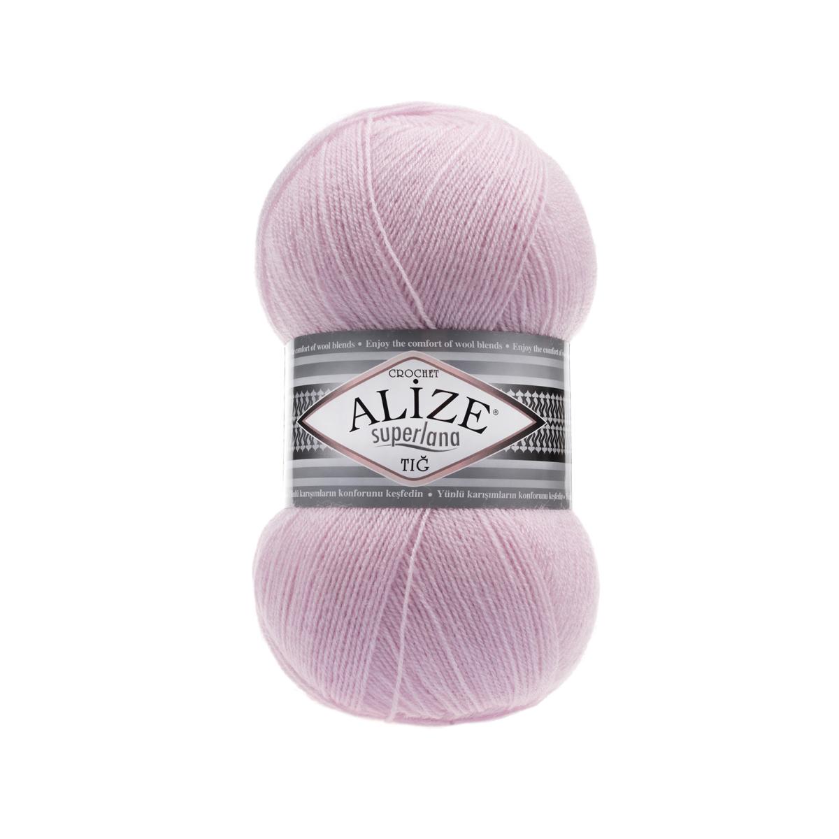 Пряжа Alize Superlana Tig цвет 518, Розовая пудра