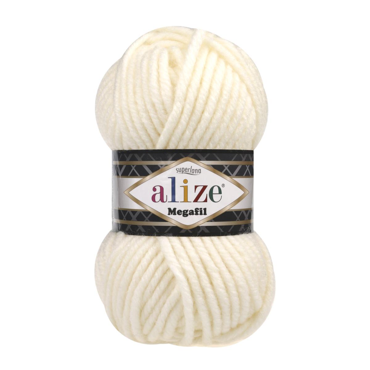 Пряжа Alize Superlana Megafil цвет 62, Молочный
