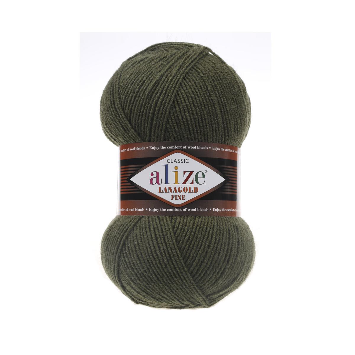Пряжа Alize Lanagold Fine цвет 29, Хаки