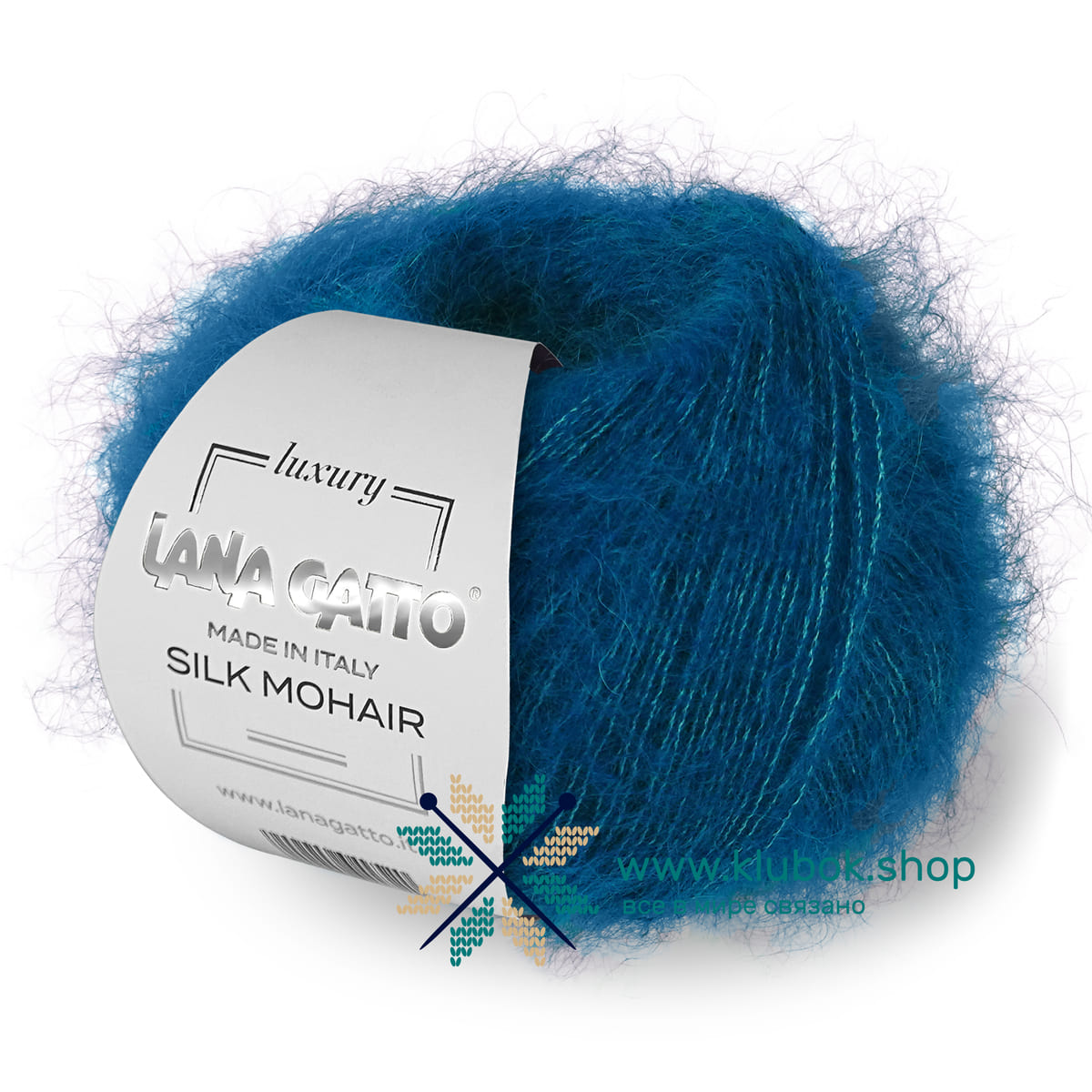Пряжа Lana Gatto Silk Mohair цвет 7263, Морская волна