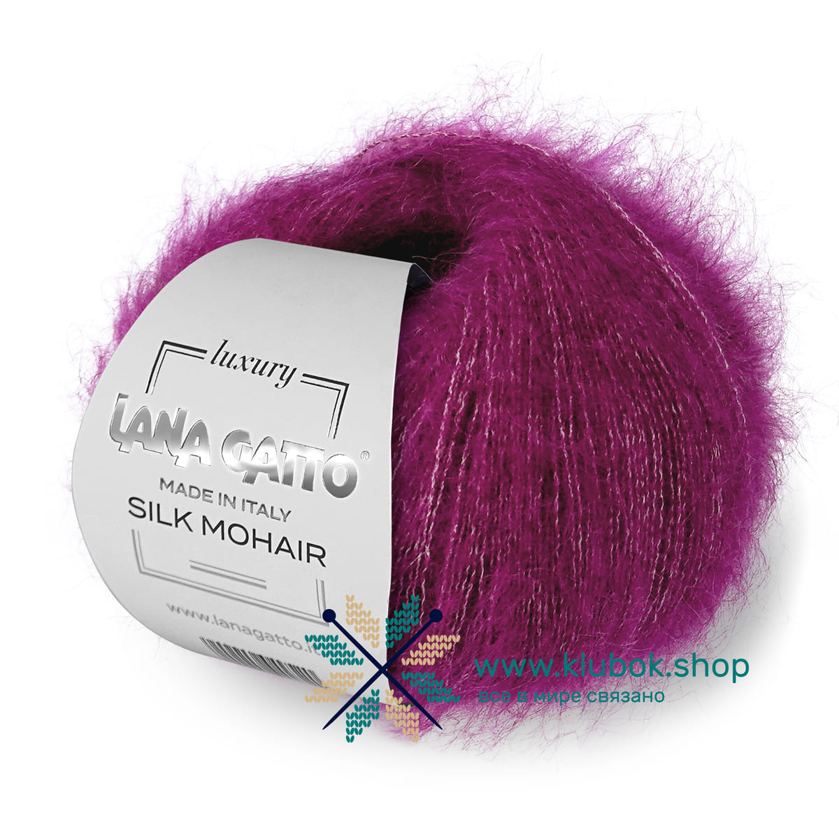 Пряжа Lana Gatto Silk Mohair цвет 7260, Фуксия