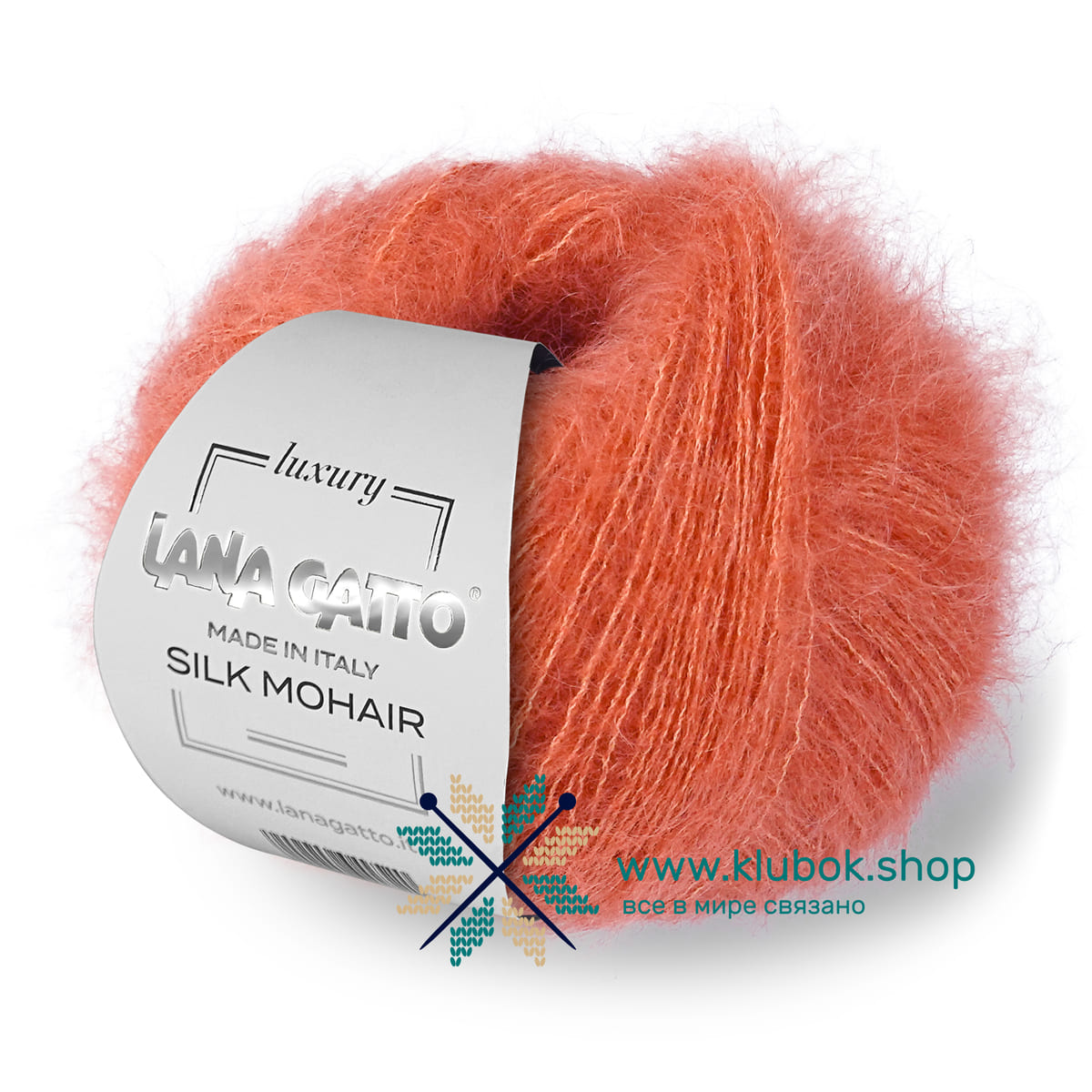 Пряжа Lana Gatto Silk Mohair цвет 8392, Оранжевый