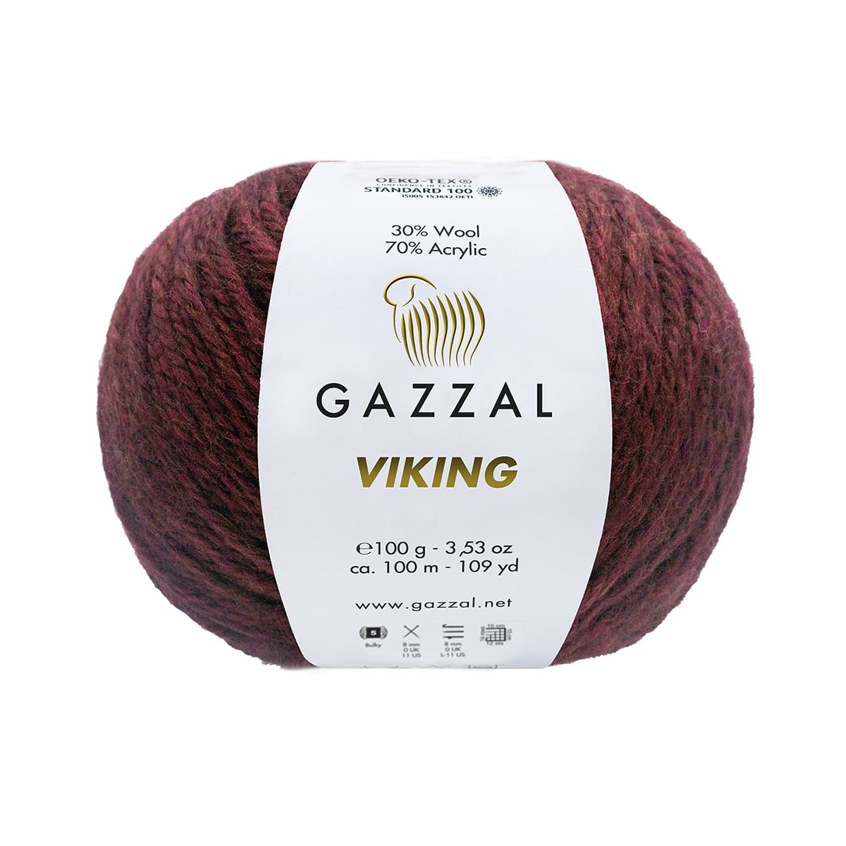 Пряжа Gazzal Viking цвет 4015, Бордовый