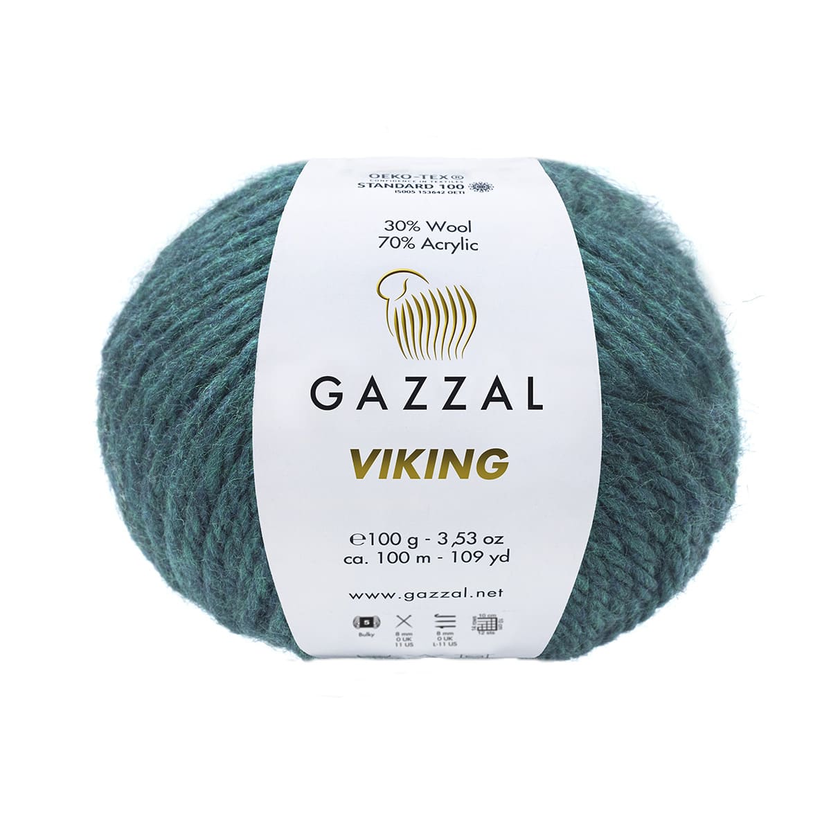 Пряжа Gazzal Viking цвет 4014, Темный изумруд