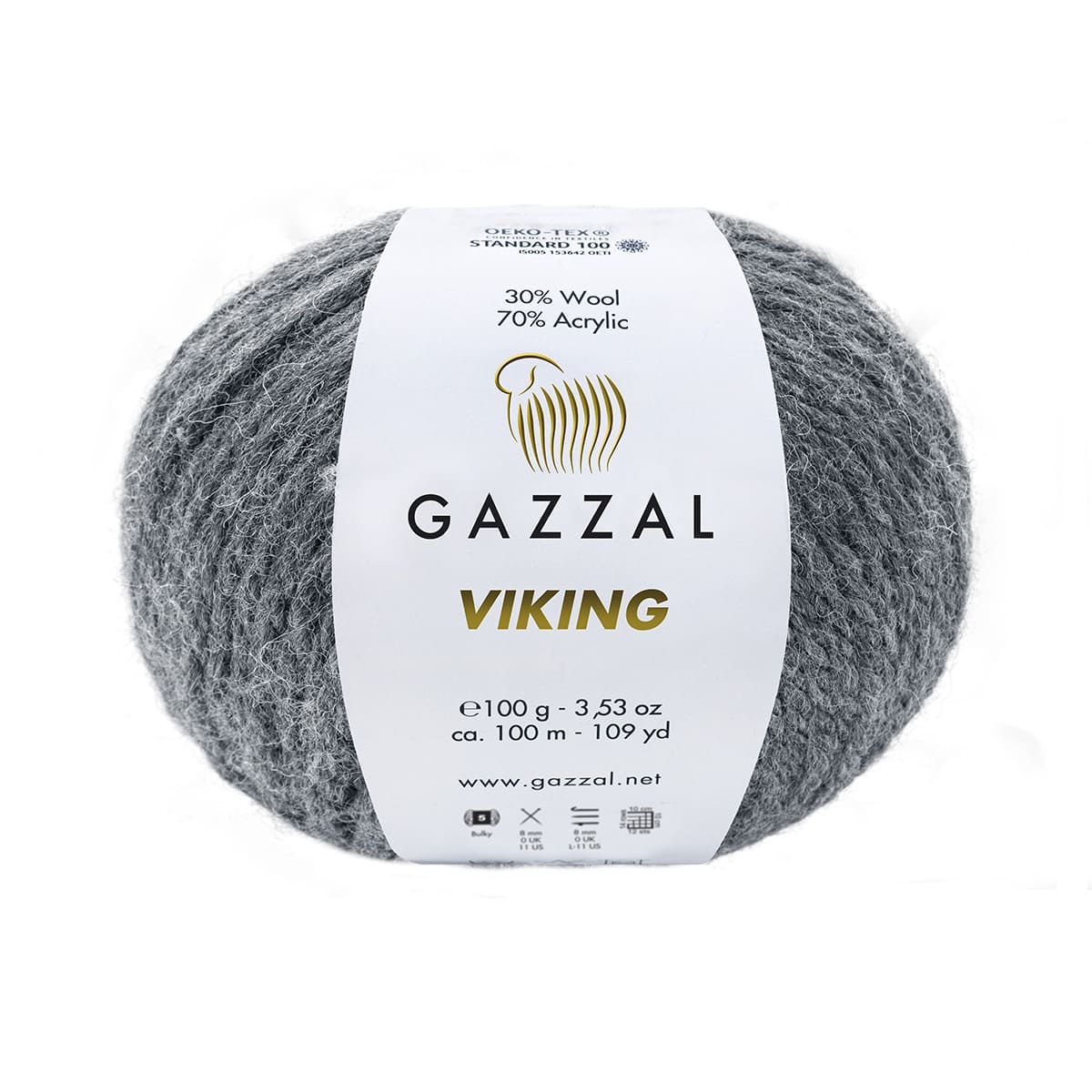 Пряжа Gazzal Viking цвет 4016, Темно - серый